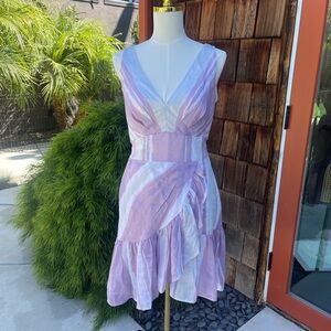 Rebecca Taylor Silk Wrap Midi Dress Lilac